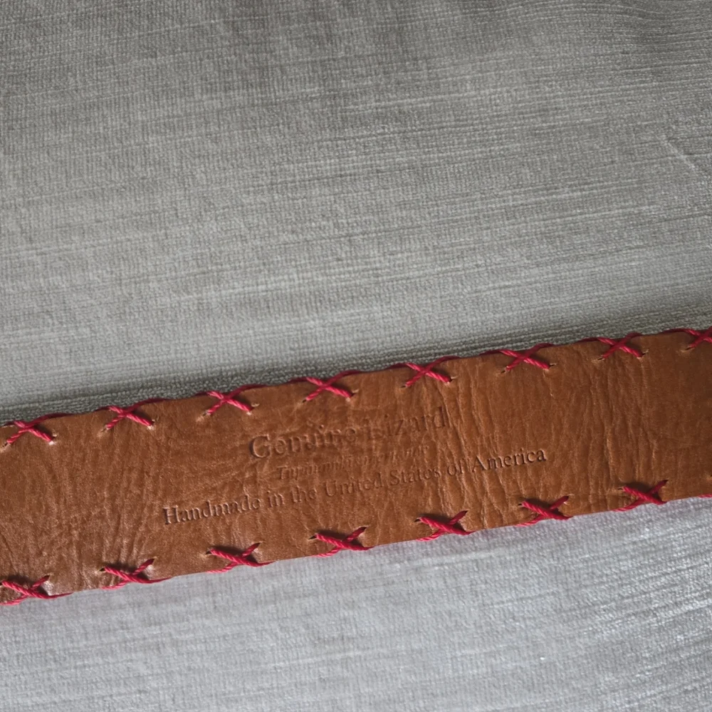 Patrick Gibbons Genuine Lizard Leather Handmaid Belt Black 48 - Picture 5 of 6